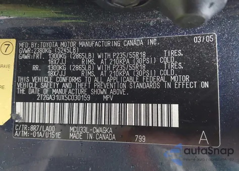 2005 Lexus Rx 330 from USA, damaged, VIN 2T2GA31UX5C030159